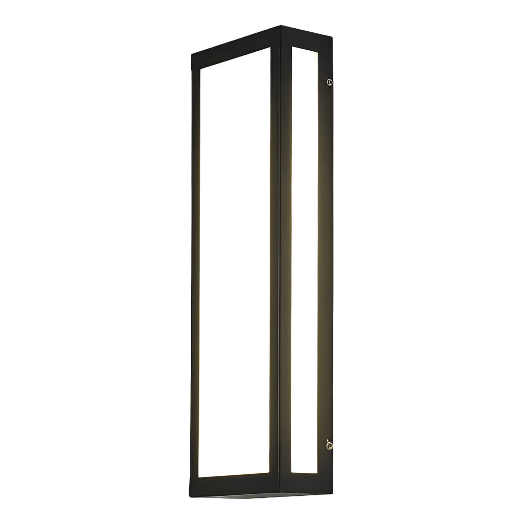 Rectangular LED Waterproof Black Modern Outdoor Exterior Light Wall Lamp-Lighom