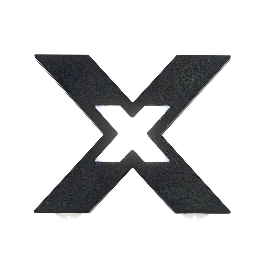 X Shape Creative Waterproof LED Black Modern Outdoor Wall Lamp Exterior Lights-Lighom