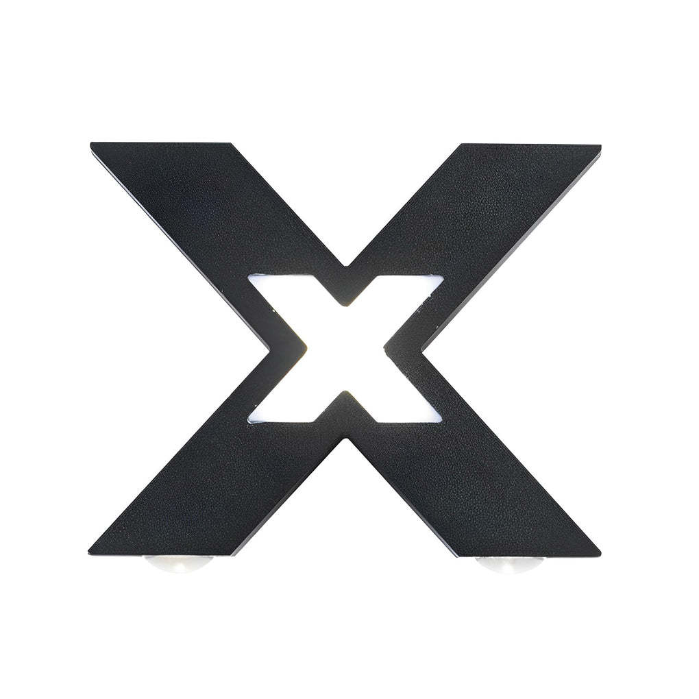 X Shape Creative Waterproof LED Black Modern Outdoor Wall Lamp Exterior Lights-Lighom