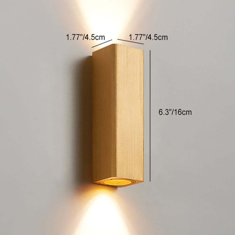 Nordic Brushed Aluminum Rectangular LED Wall Sconce