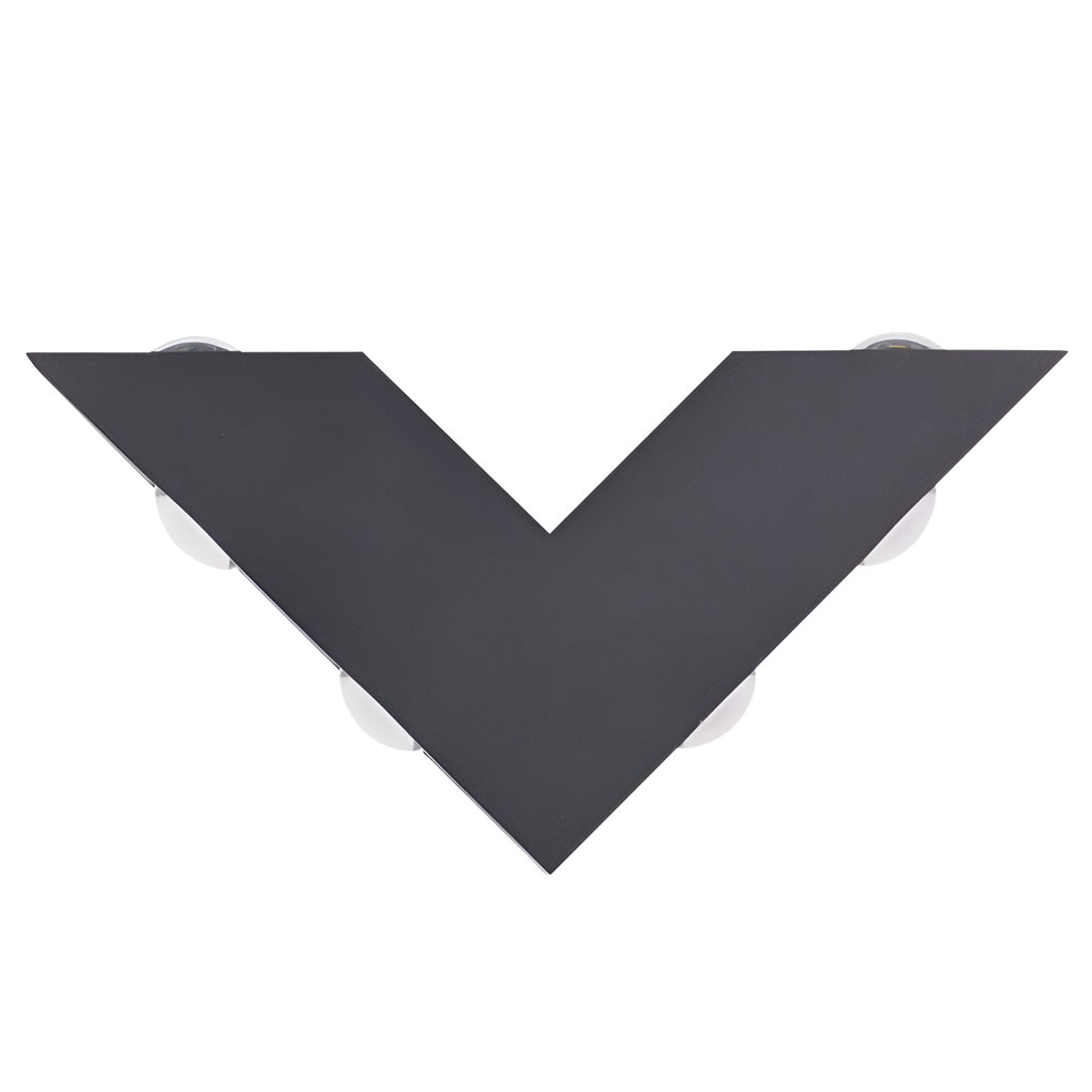 V-shaped Waterproof LED Black Modern Outdoor Wall Lamp Wall Washer Light-Lighom