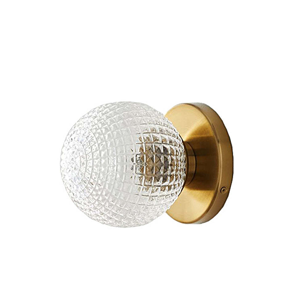 Glass Ball Copper Dimmable Modern LED Wall Light