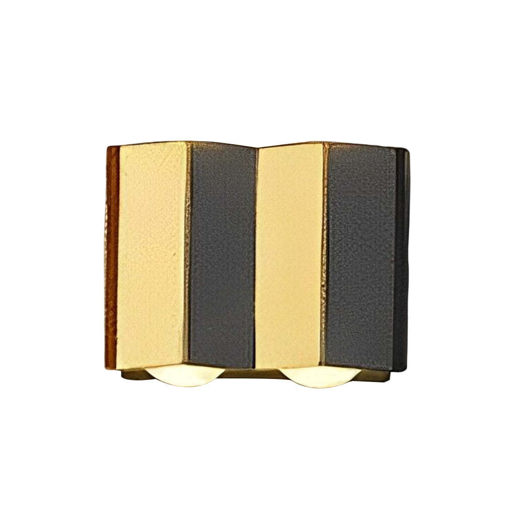 Black & Gold Aluminum LED Outdoor Up Down Wall Light-Lighom