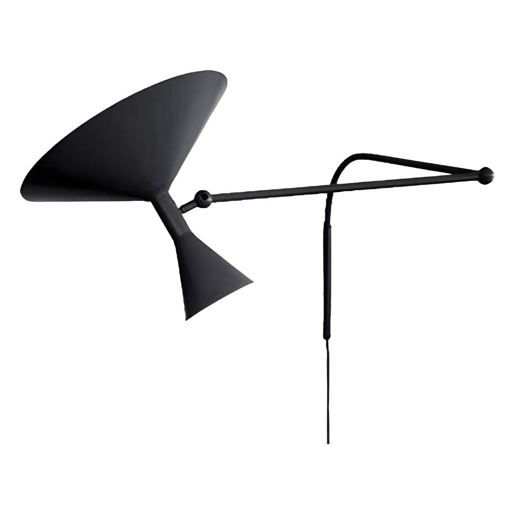 Marseille Swing Arm Wall Lamp Adjustable Long Metal Arm Trumpet Sconce-Lighom