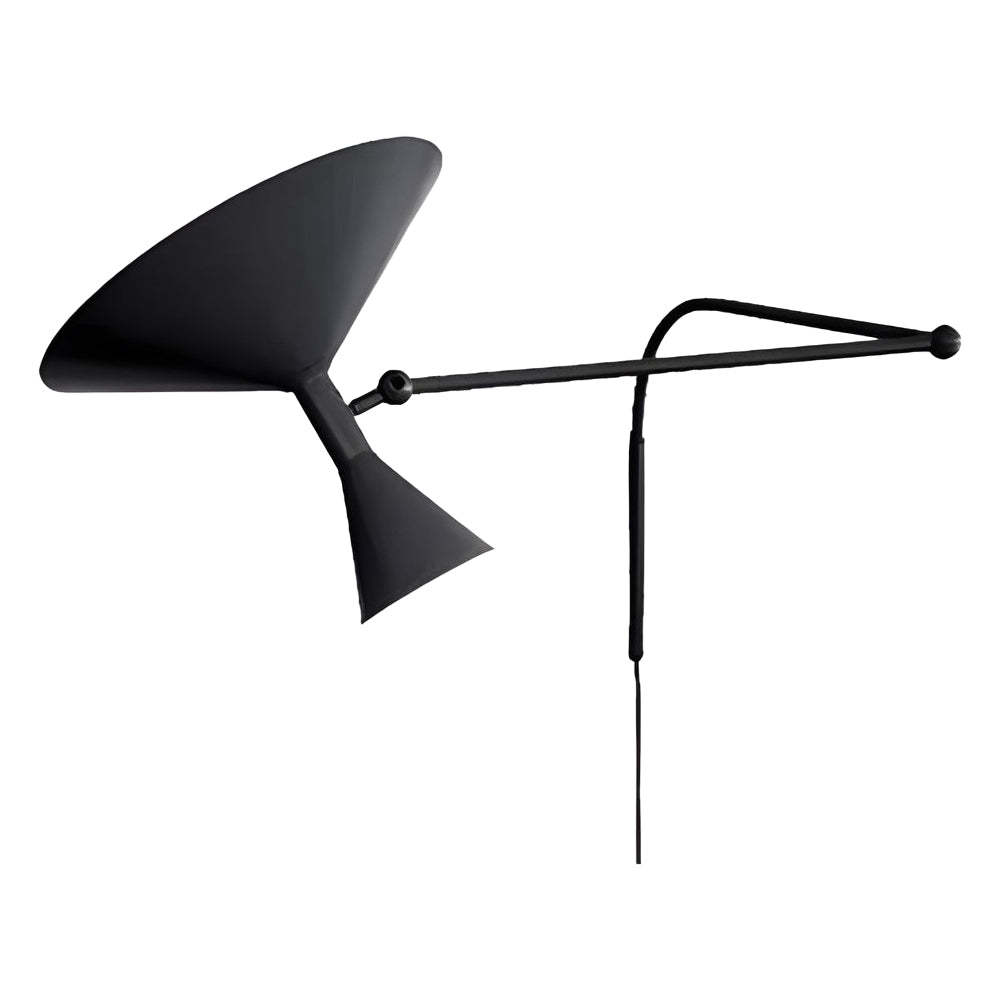 Marseille Swing Arm Wall Lamp Adjustable Long Metal Arm Trumpet Sconce-Lighom