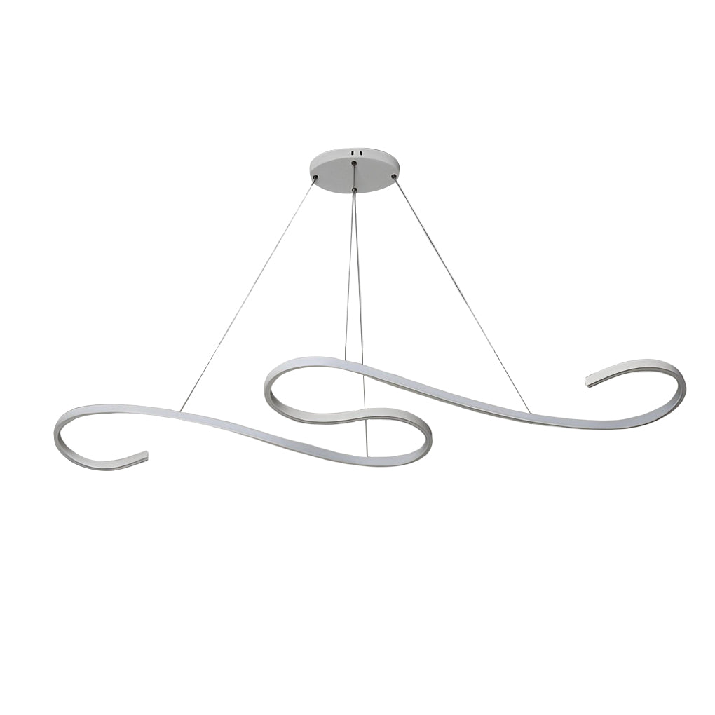 Wavy Line Dimmable LED White Minimalist Chandelier