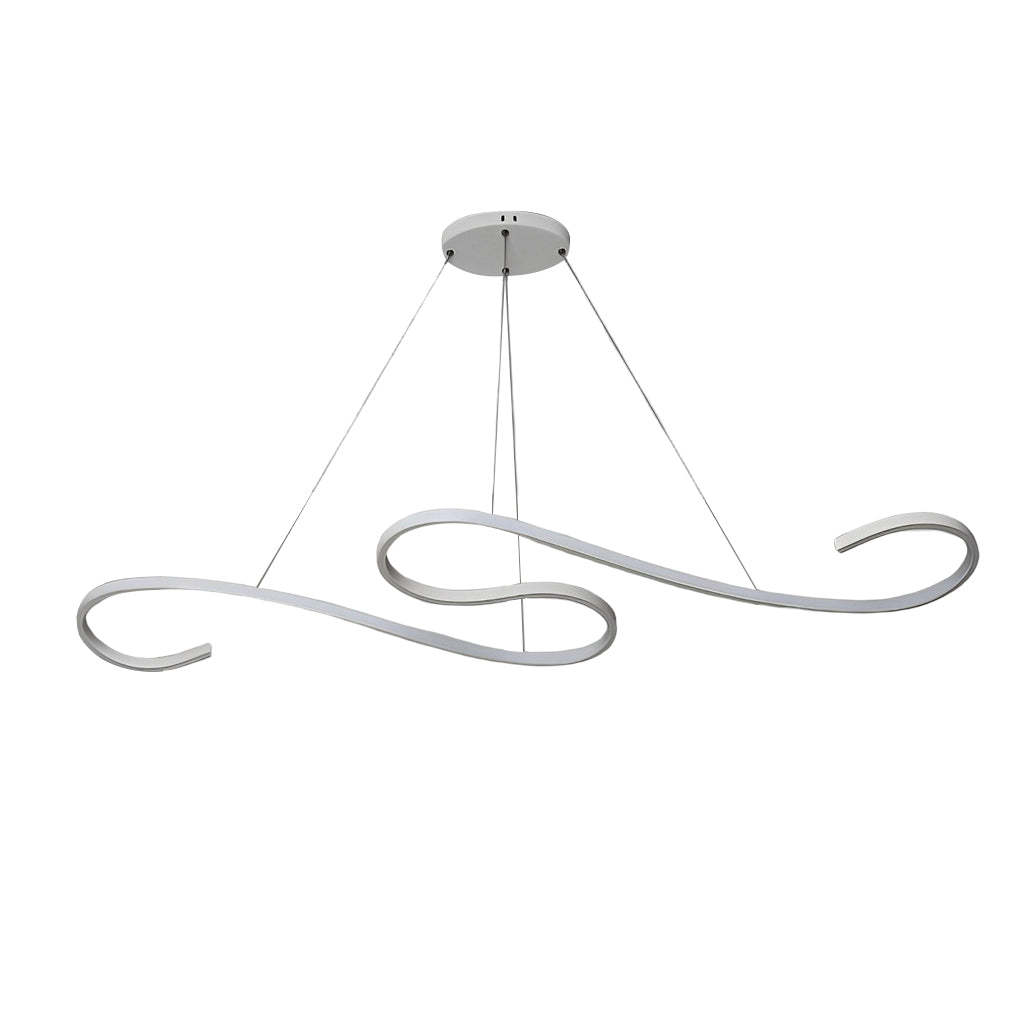 Wavy Line Dimmable LED White Minimalist Chandelier