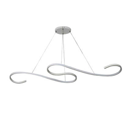 Wavy Line Dimmable LED White Minimalist Chandelier