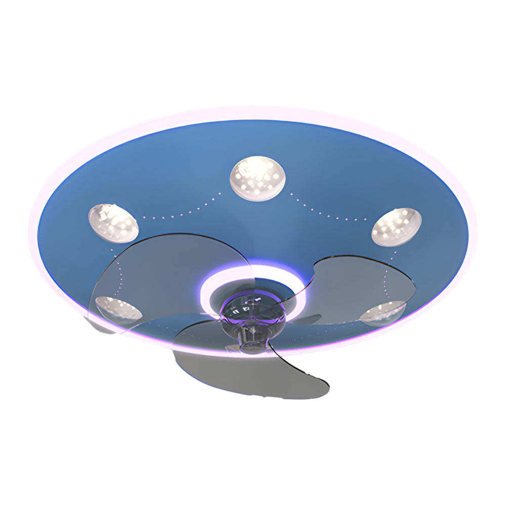 Round Acrylic 3-Step Dimming Modern Fan