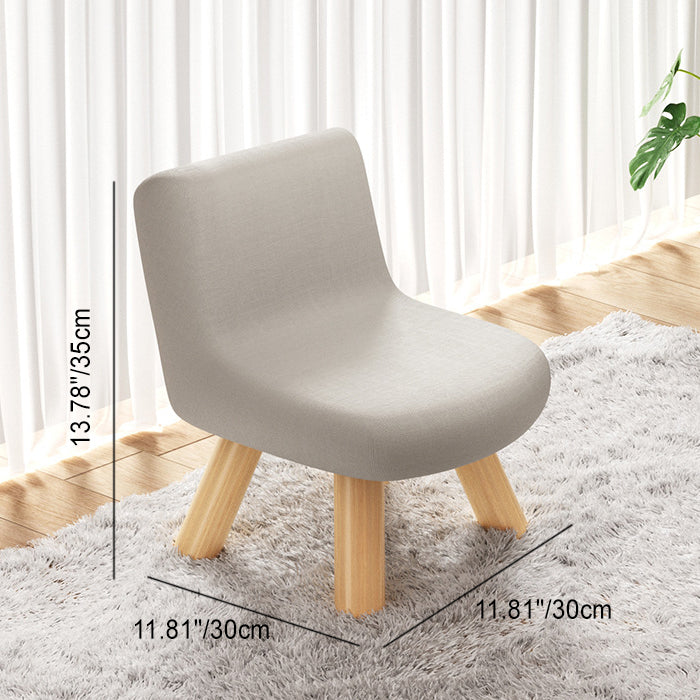 Minimalist Square Linen Solid Wood Chair — Brown