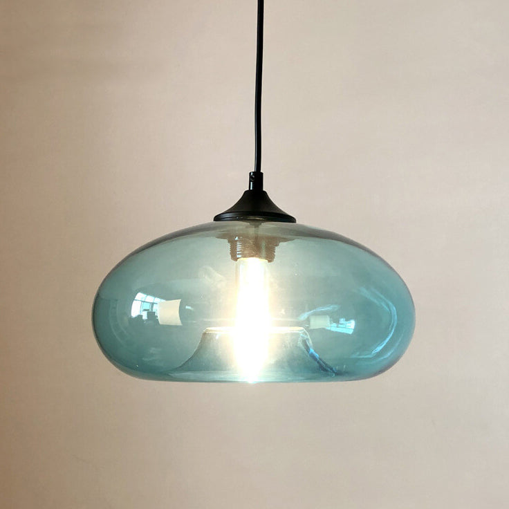 Colored Glass Oval Pendant Light