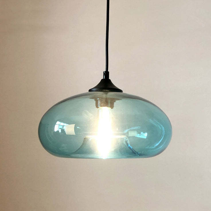 Colored Glass Oval Pendant Light