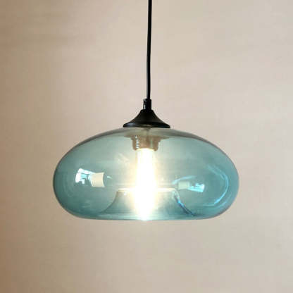 Colored Glass Oval Pendant Light