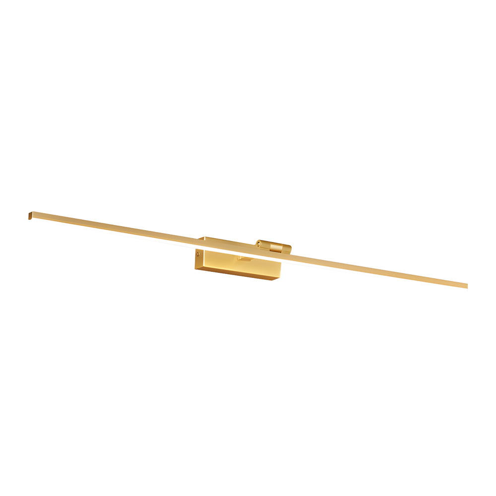 Modern Copper Adjustable LED Bathroom Vanity Light with Rotatable Rod and Linear Acrylic Shade-Lighom