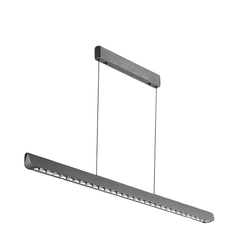 Long Linear Brushed Aluminum LED Island Pendant