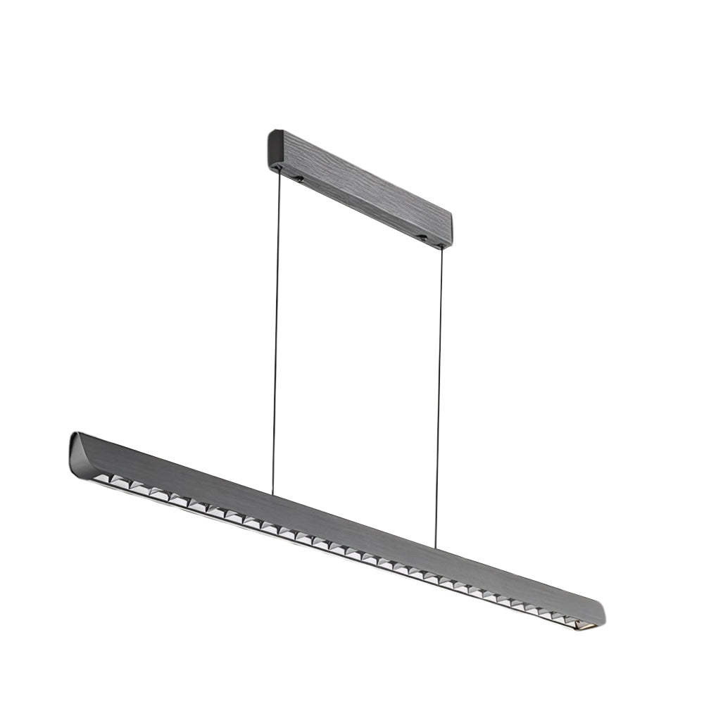 Long Linear Brushed Aluminum LED Island Pendant
