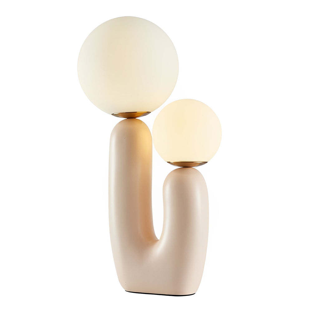 2-Light Modern Beige Cactus LED Accent Lamp