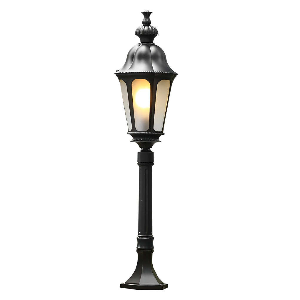 Elegant European-Style Black LED Outdoor Pathway Lamp Post-Lighom