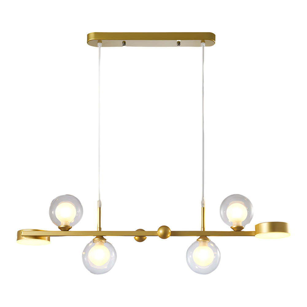 Dimmable Glass Ball LED Long Dining Chandelier