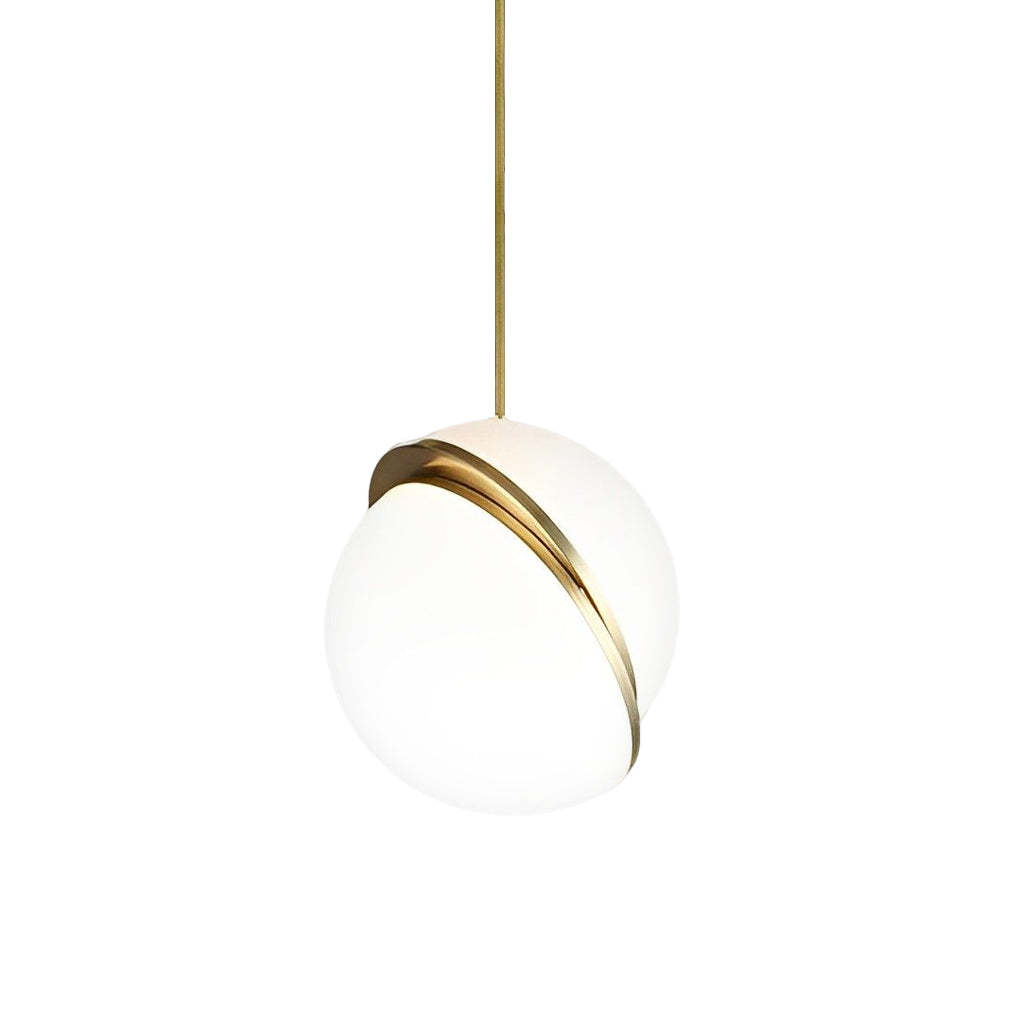 Round Iron Acrylic White Nordic Pendant