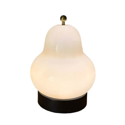 7.5 inch Glass Pear LED Table Ambient Lamp with Touch Switch-Lighom
