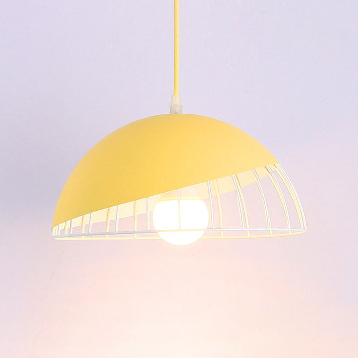 Nordic Macaron Aluminum Wire Dome Cage Pendant Light