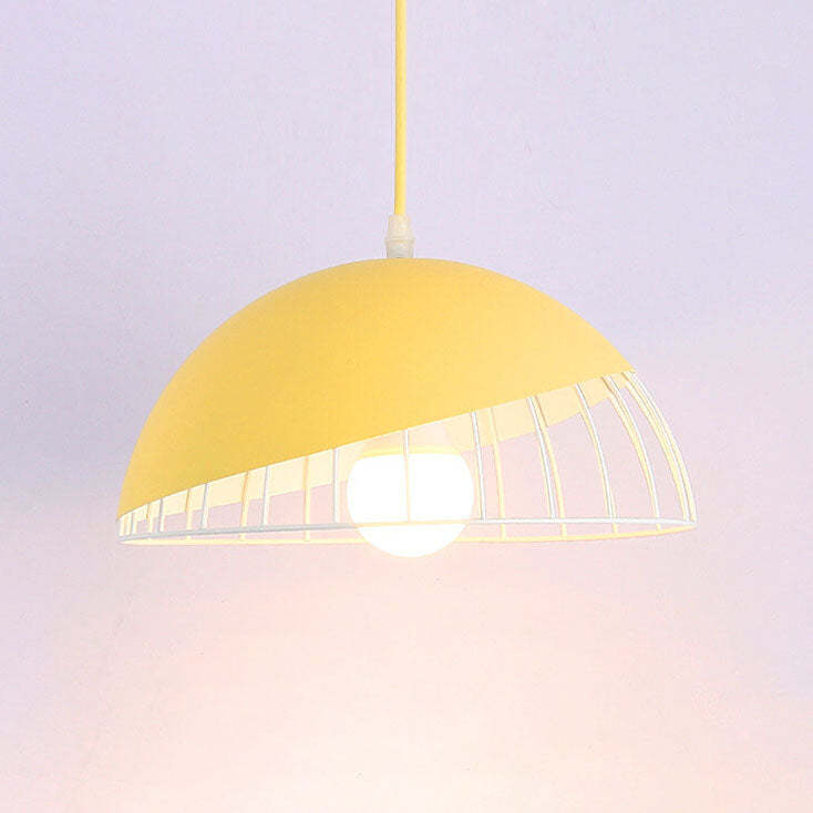 Nordic Macaron Aluminum Wire Dome Cage Pendant Light