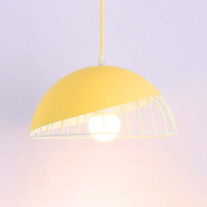 Nordic Macaron Aluminum Wire Dome Cage Pendant Light