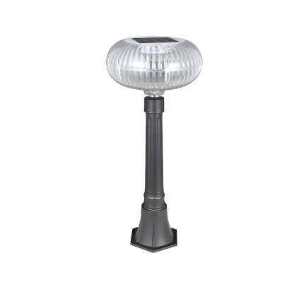 Modern Solar Lawn Light Metal Cylinder Oval  Shade LED Outdoor Bollard Light-Lighom