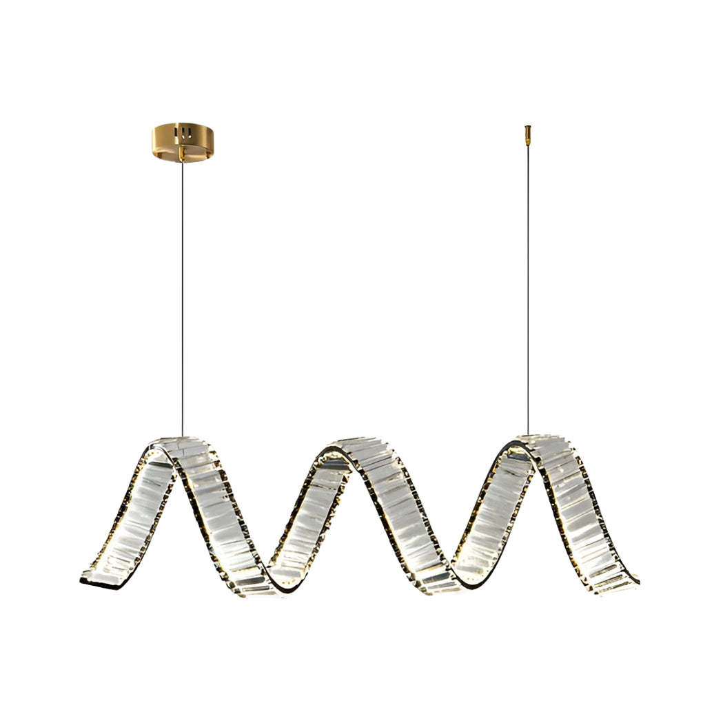 Crystal Wave Dimmable LED Modern Dining Chandelier