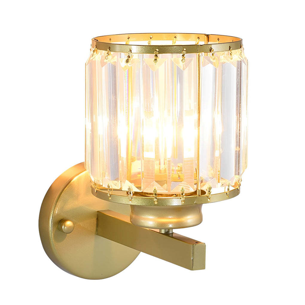 Round Crystal Glass Postmodern Plug-In Wall Sconce