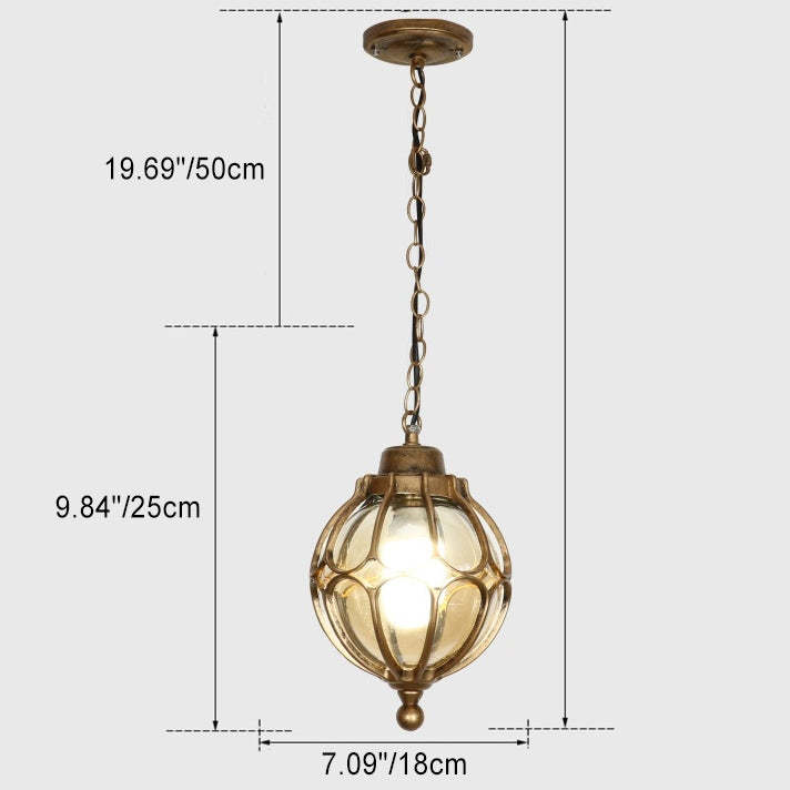European Aluminum Iron Glass Ball Pendant Light — Black / 110V-120V For US/CA