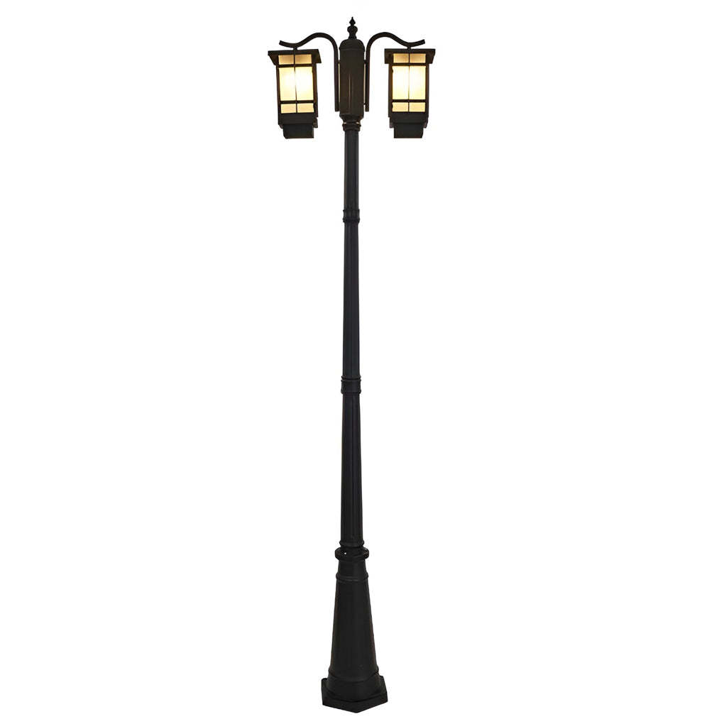 3 Lights Waterproof Black Modern Outdoor Post Lights Public Lighting-Lighom