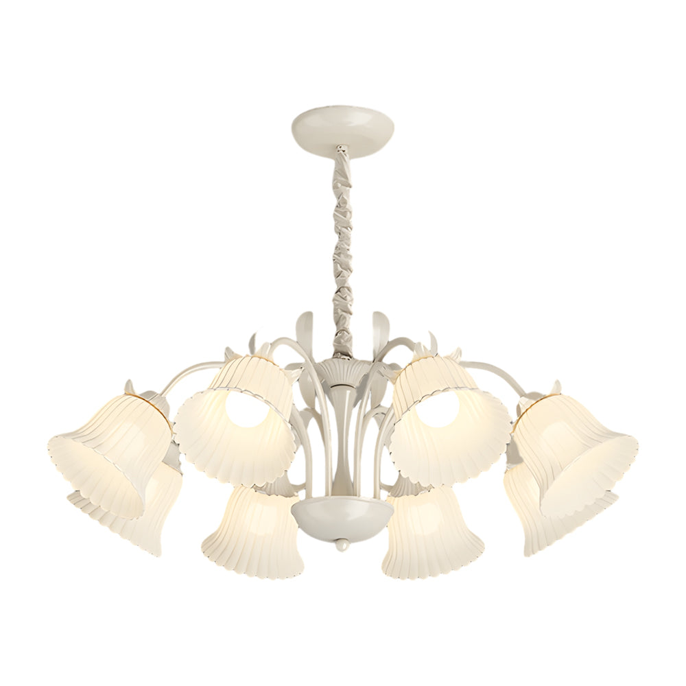 Pastoral White Flower Dimmable French Chandelier