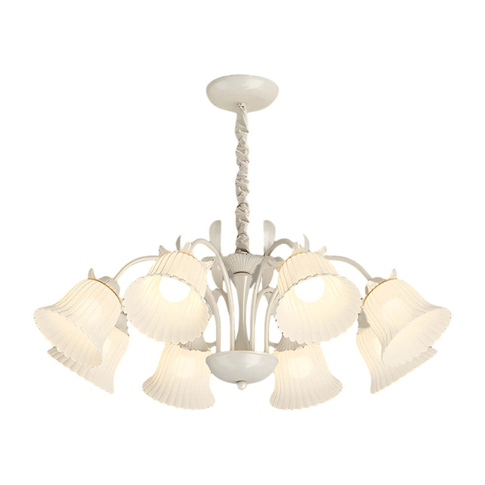 Pastoral White Flower Dimmable French Chandelier