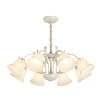 Pastoral White Flower Dimmable French Chandelier