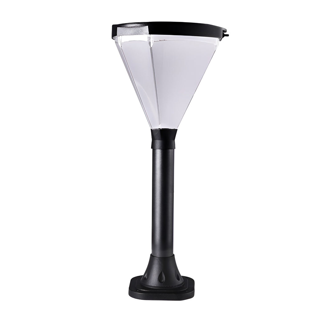 3.7V Cone Modern Solar Powered LED Path Light with Ground Insert or Mounting Base-Lighom