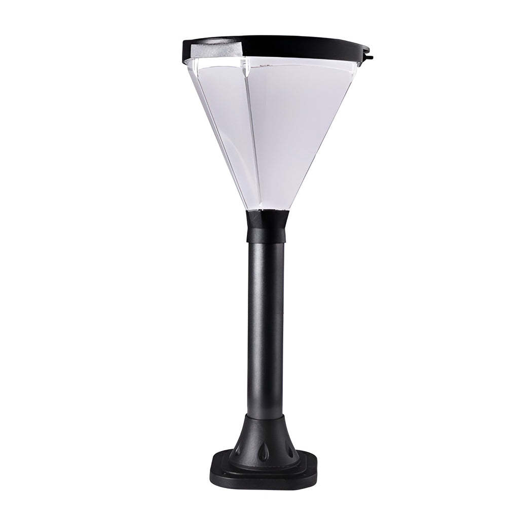 3.7V Cone Modern Solar Powered LED Path Light with Ground Insert or Mounting Base-Lighom