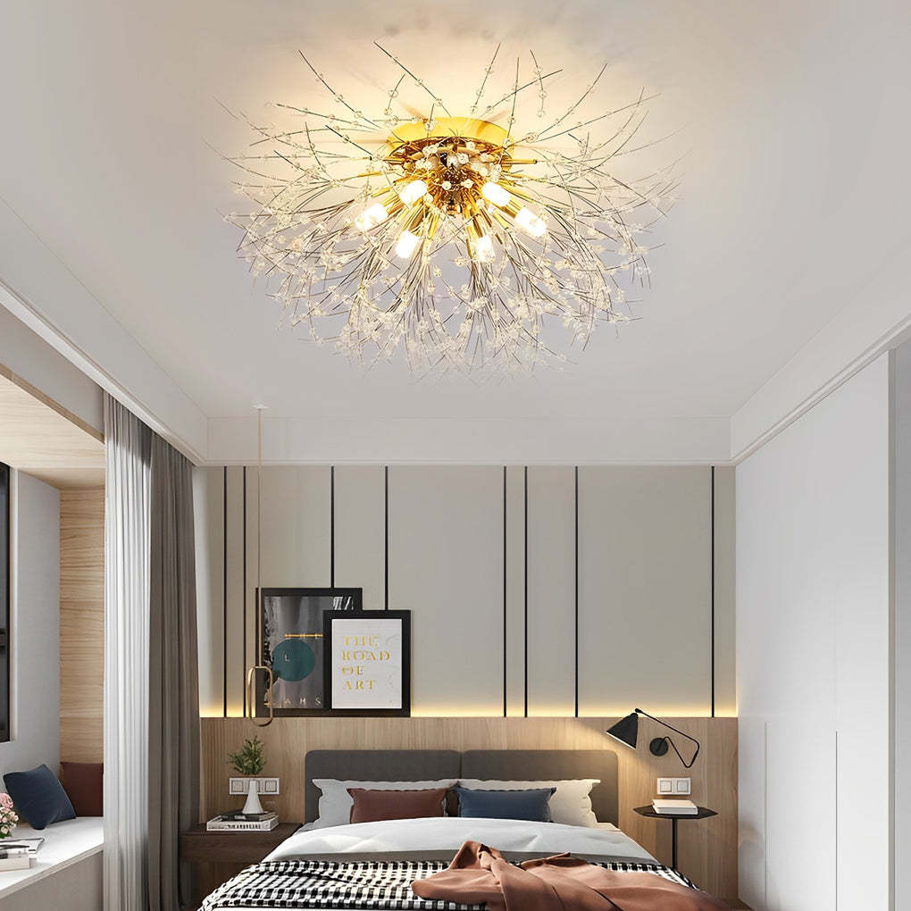 Metal Crystal LED Traditional Flush Mount