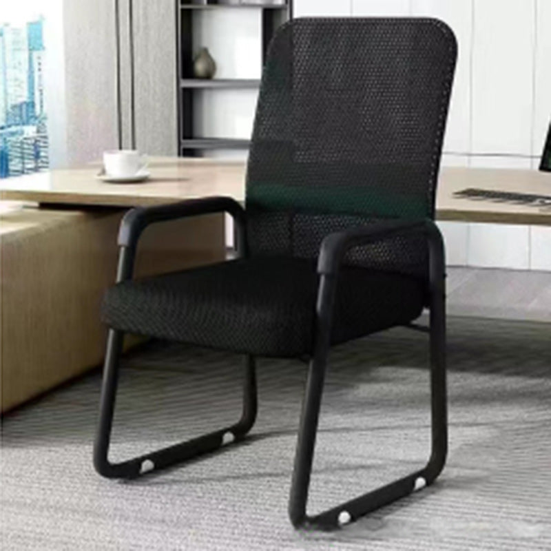 Modern Mesh Leather Square Desk Chair — Latex / Red & Black - Mesh