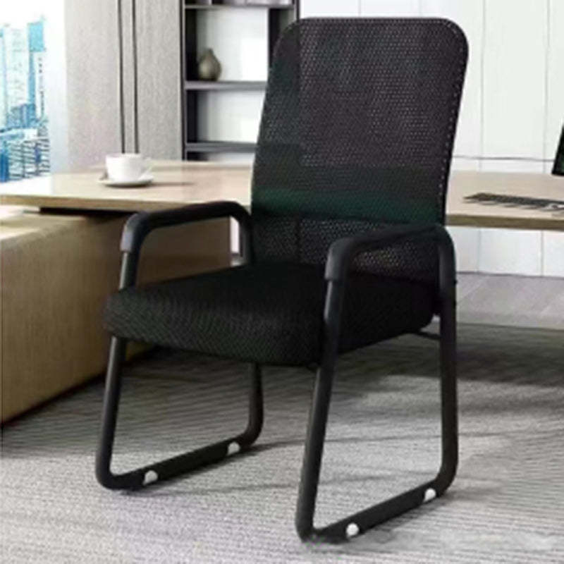 Modern Mesh Leather Square Desk Chair — Latex / Red & Black - Mesh