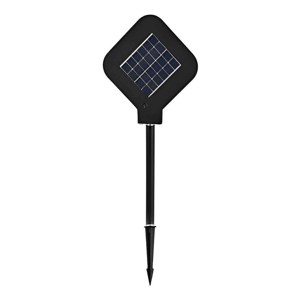 Circular Geometric Black LED Modern Solar Lawn Light
