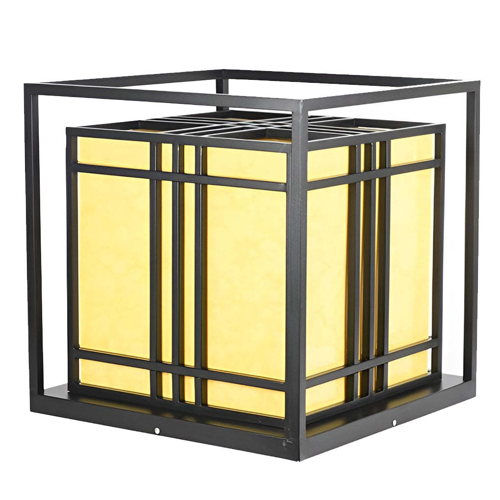 Retro Square Waterproof LED Black Modern Outdoor Post Caps Lights-Lighom