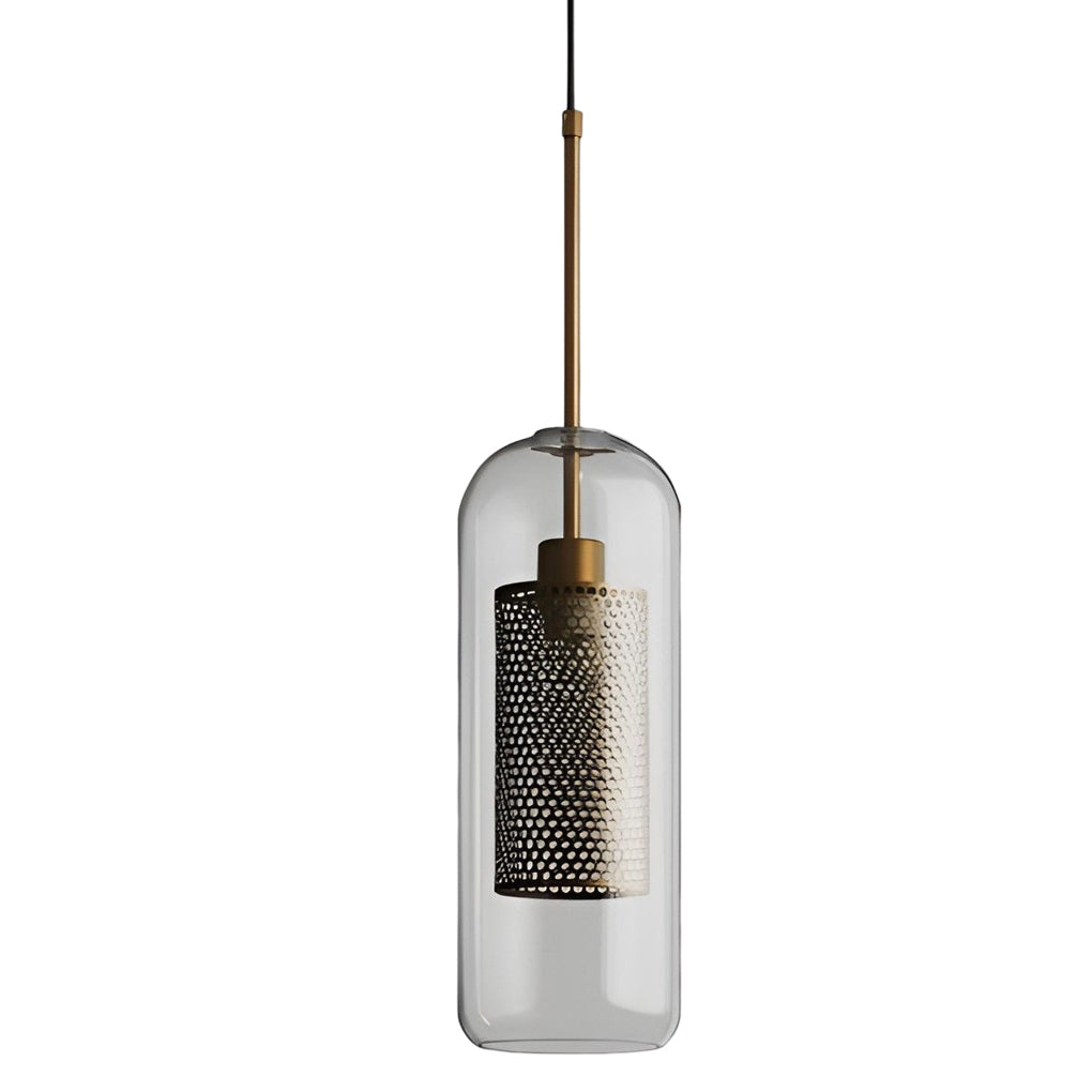 Minimalist Round Glass LED Industrial Kitchen Island Pendant