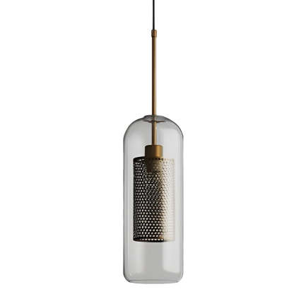 Minimalist Round Glass LED Industrial Kitchen Island Pendant