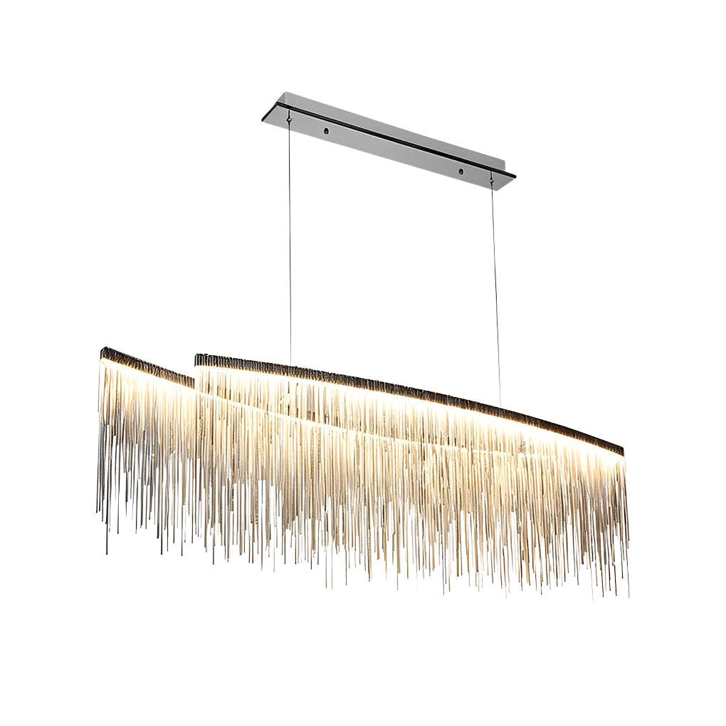 Aluminum Tassel Chain Dimmable Postmodern Dining Chandelier