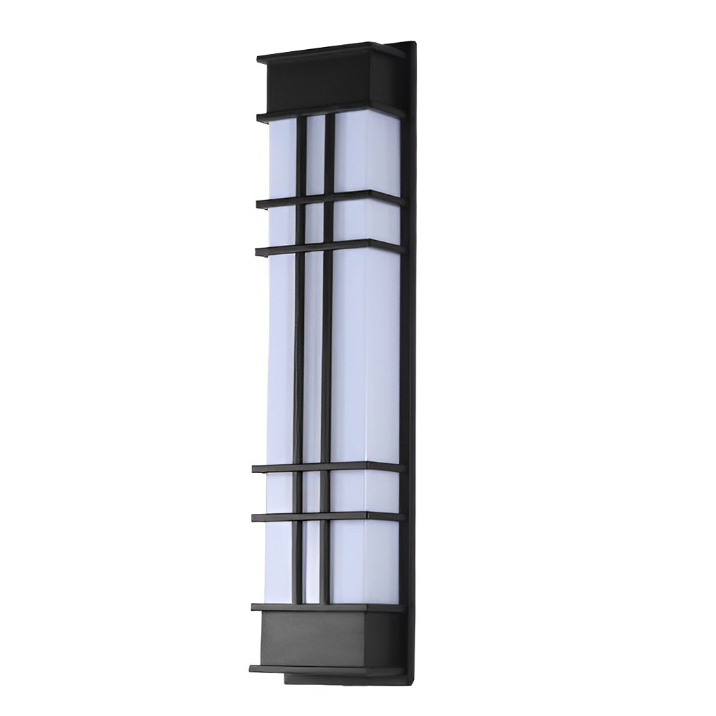 Retro Rectangular Waterproof LED Black Traditional Outdoor Wall Lamp-Lighom