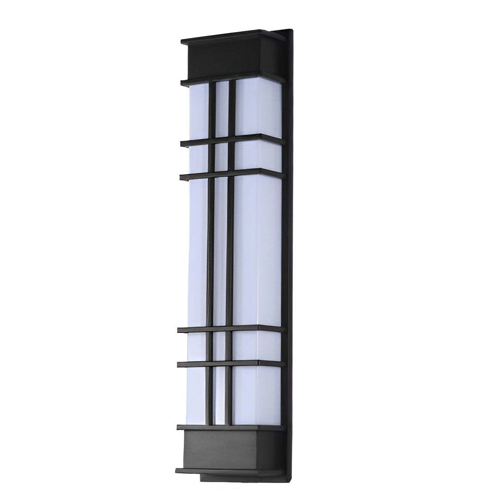 Retro Rectangular Waterproof LED Black Traditional Outdoor Wall Lamp-Lighom