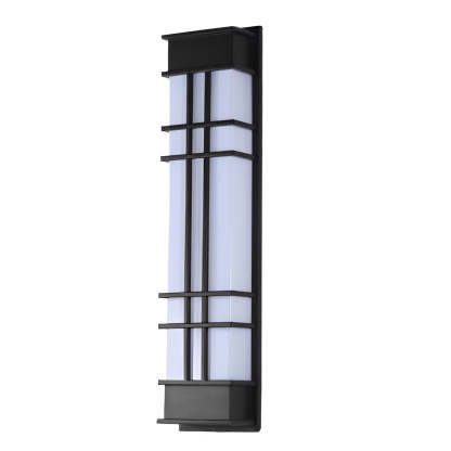 Retro Rectangular Waterproof LED Black Traditional Outdoor Wall Lamp-Lighom