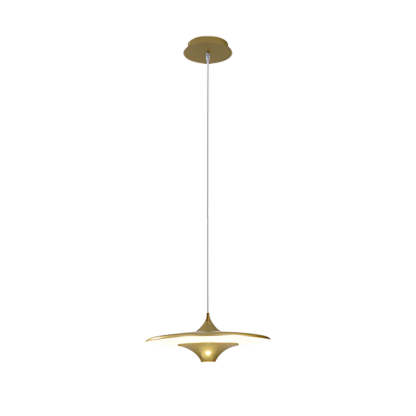 13.8" 1-Light Round UFO LED Metal Small Spaceship Pendant